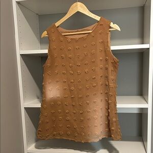 Brown Sleeveless Textured Top*